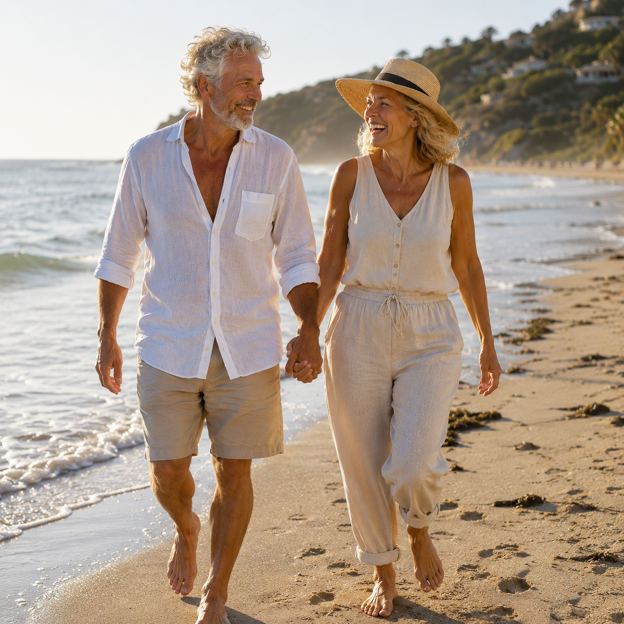 Senioren genießen aktiven Strand-Urlaub